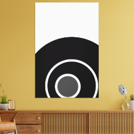 Dynamisk modern svart vit Grått-koncentrisk konst Canvastryck