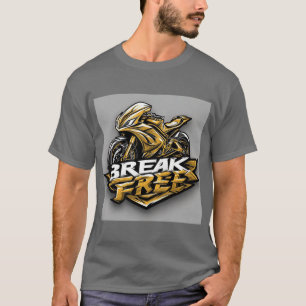 Dynamisk motorcykel med fet typografi t shirt