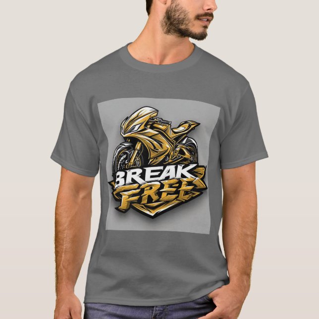 Dynamisk motorcykel med fet typografi t shirt (Framsida)