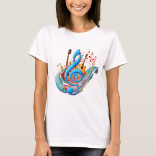 Dynamisk, musikinspirerad design med löpande antec t shirt