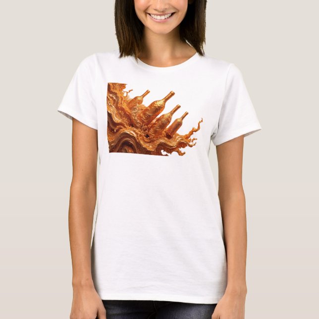 Dynamisk Orange ABSTRAKT KONST Design T Shirt (Framsida)
