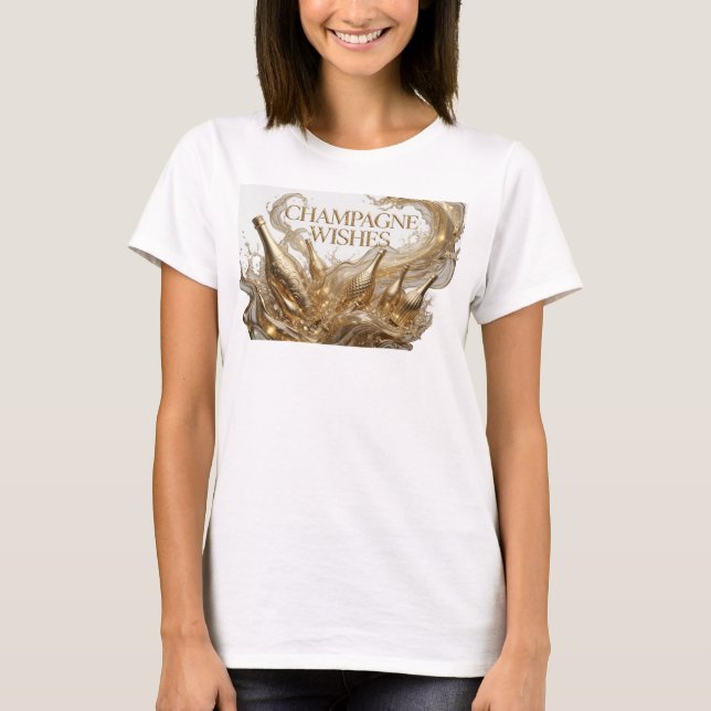 Dynamisk Orange CHAMPAGNE ÖNSKAR Tröjdesign T Shirt (Framsida)