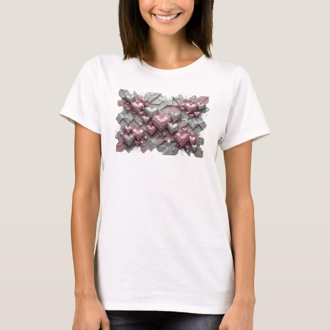 Dynamisk Röd ABSTRAKT KONSTUtsaga T-shirt (Framsida)
