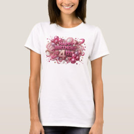 Dynamisk röd FÖDELSEDAG 4:e Textdesign T Shirt