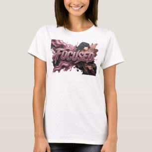 Dynamisk röd FOKUSERAD Statement T-shirt