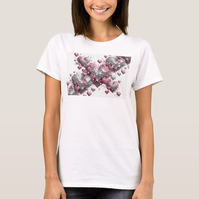Dynamisk Röd KÄRLEKEN ÄR I LUFTEN Slogan T-shirt (Framsida)