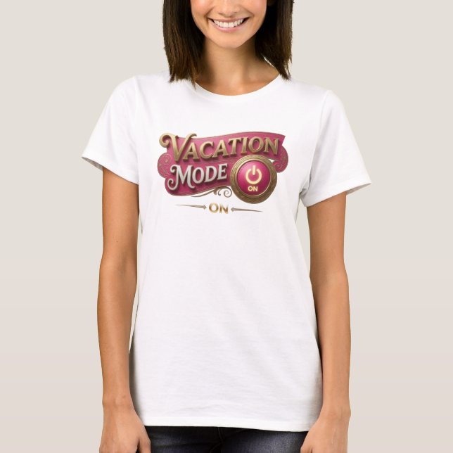 Dynamisk Röd SEMESTERLÄGE PÅÅT Klädbar Konst T Shirt (Framsida)