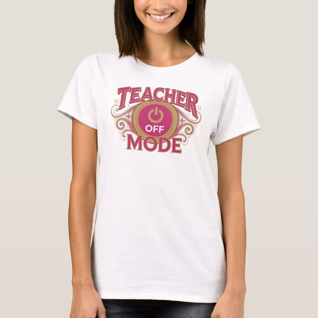 Dynamisk röd TEACH MODE OFF Grafisk T-shirt (Framsida)