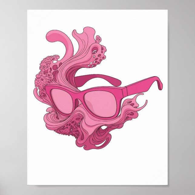 Dynamisk Rosa ABSTRAKT KONST Konstnärligt Motiv Poster (Framsidan)