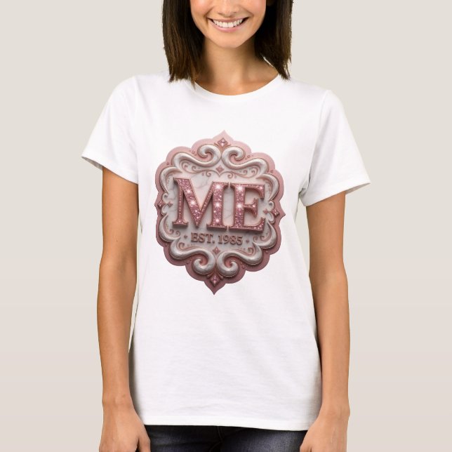 Dynamisk Rosa ABSTRAKT KONST Konstnärligt Motiv T Shirt (Framsida)