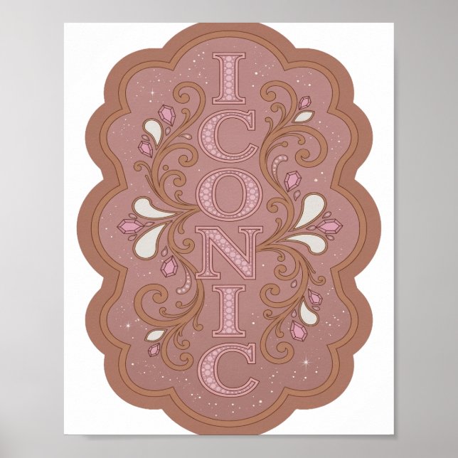 Dynamisk Rosa ICONISK Grafisk Design Poster (Framsidan)