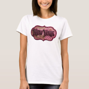 Dynamisk Rosa NEW YORK Grafisk T-shirt