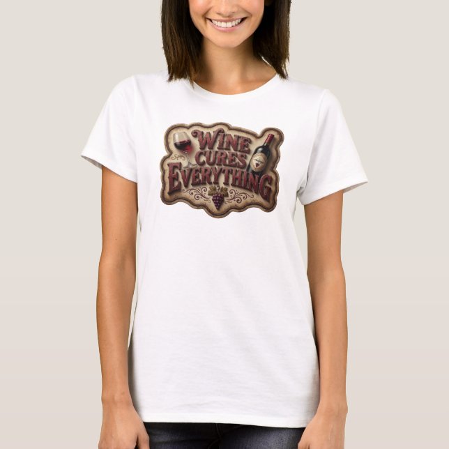 Dynamisk Rosa VIN BOTAR ALLT Citat T-shirt (Framsida)