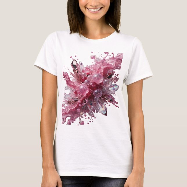 Dynamisk Silver CRYSTAL BUBBLES Slogan T-shirt (Framsida)