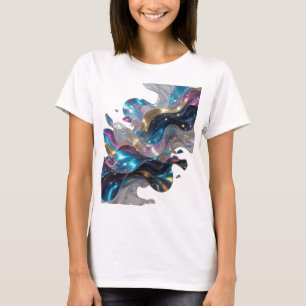 Dynamisk Silver SPACE GALAXY Textdesign T Shirt