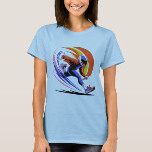 Dynamisk Snabb Löpare - Futuristisk Action Grafik  T Shirt