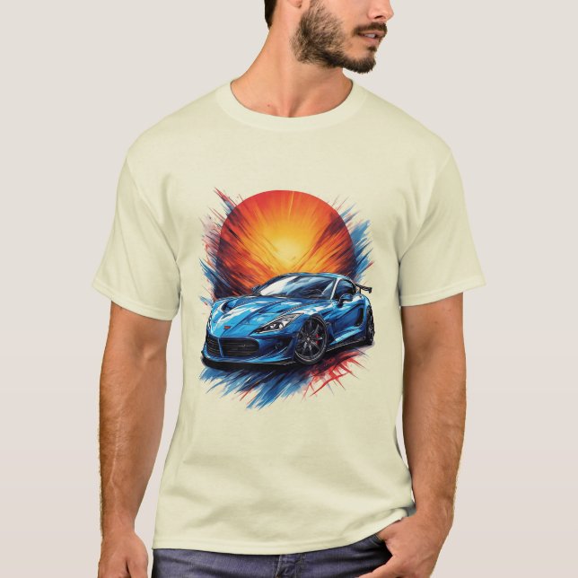 Dynamisk sportbil t shirt (Framsida)