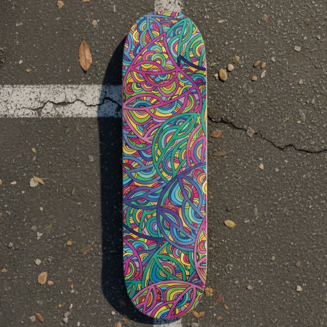 Dynamisk stadstrafik Vågar Abstrakt Mönster Skateboard Bräda 21,5 Cm (Skapare uppladdad)