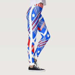 Dynamisk Stars och stripes på blå Leggings