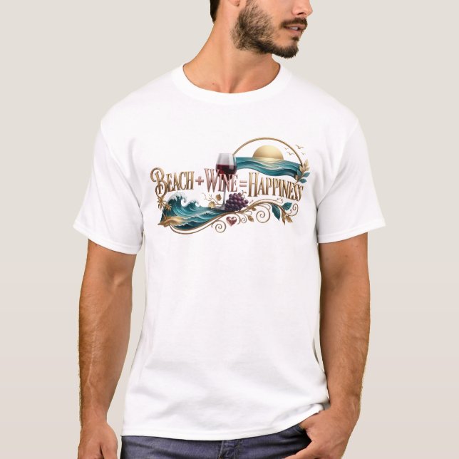 Dynamisk STRAND VINN LYCKA Konstverksskapande T Shirt (Framsida)