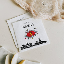 Dynamisk superhjälte 3:e födelsedagen pappersservett