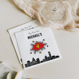 Dynamisk superhjälte 4e födelsedagen pappersservett