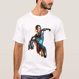 Dynamisk superhjälte: Futuristiska T-Shirt Design