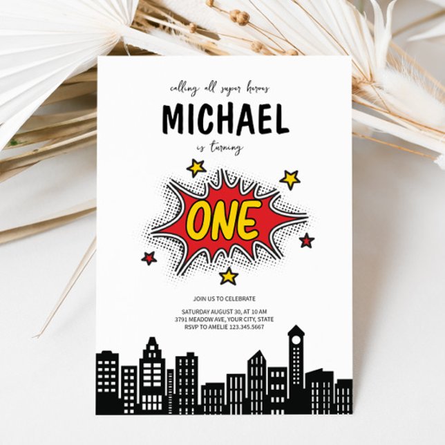 Dynamisk superhjälte - inbjudan på födelsedag (Skapare uppladdad)