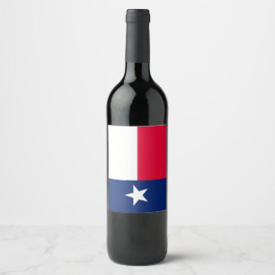Dynamisk Texas statlig flagga som är grafisk på Vinflaska Etikett