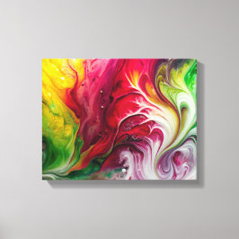 Dynamisk vätskegrafik: Färgfull akryldesign Canvastryck