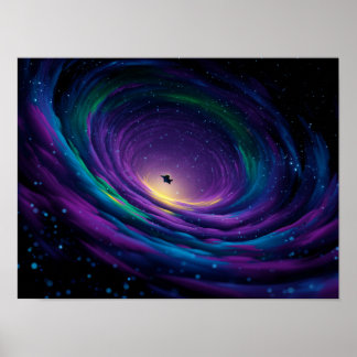 Dynamisk Virvlande Galaxvirvel med Central Astron Poster