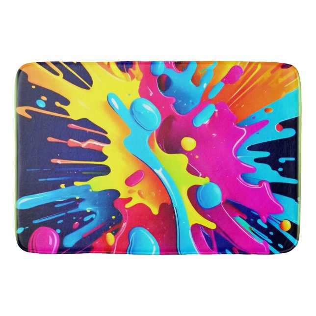 Dynamiska fluorescerande färgbrytningar badrumsmatta (Framsidan)