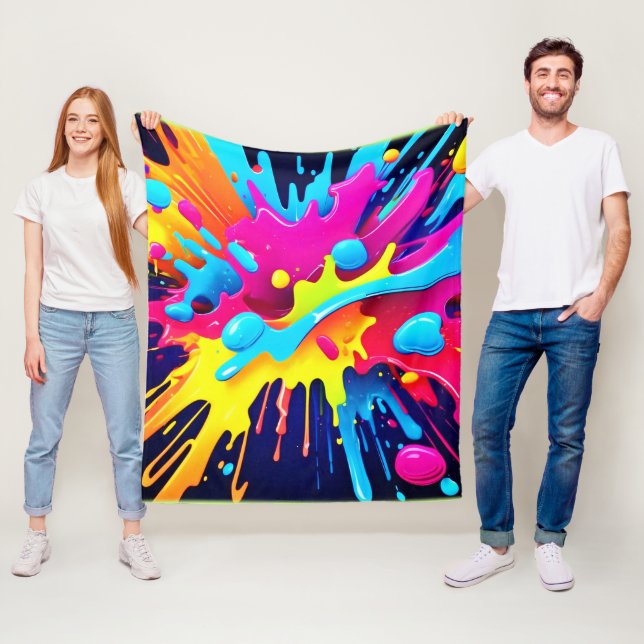 Dynamiska fluorescerande färgbrytningar fleecefilt (På plats)