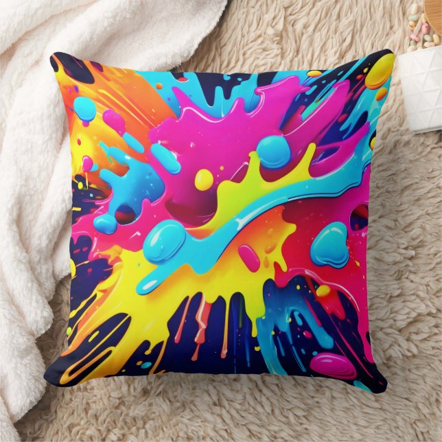 Dynamiska fluorescerande färgbrytningar kudde (Filt)