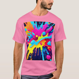 Dynamiska fluorescerande färgbrytningar t shirt