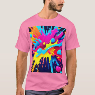 Dynamiska fluorescerande färgbrytningar t shirt