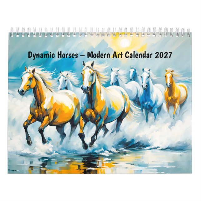 Dynamiska hästar – Modern konstkalender Kalender (Omslag)