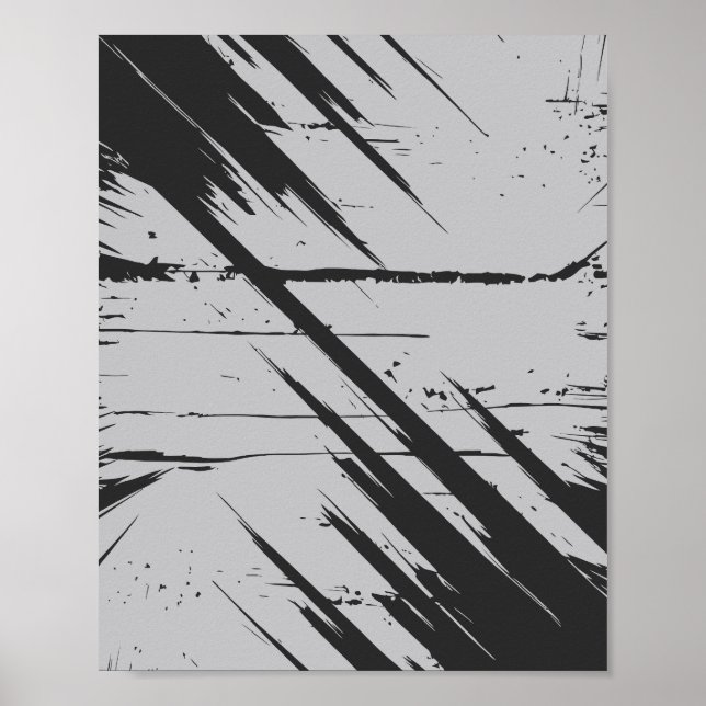 Dynamiska kaos för svarta streck poster (Framsidan)