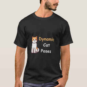 Dynamiska kattstolpar Cat Lover Minimalist Art T Shirt