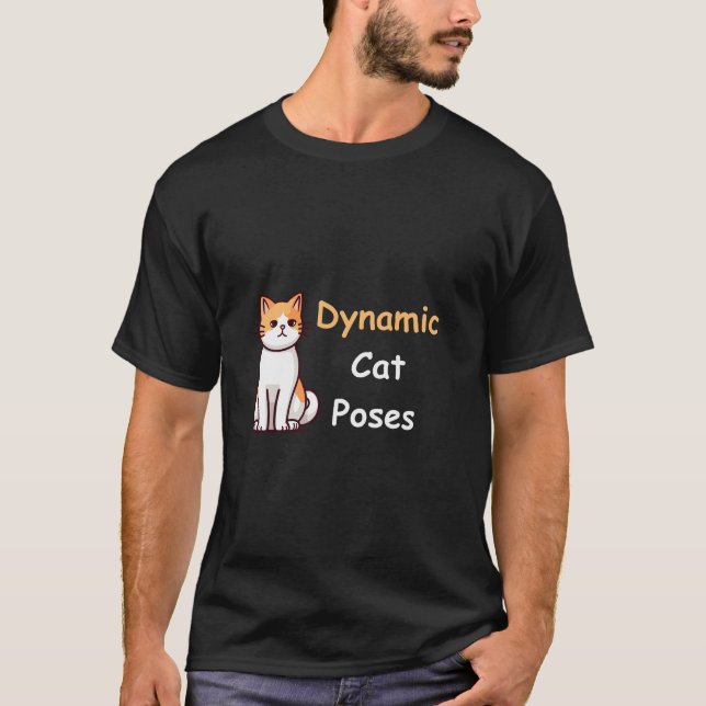Dynamiska kattstolpar | Cat Lover Minimalist Art T Shirt (Framsida)