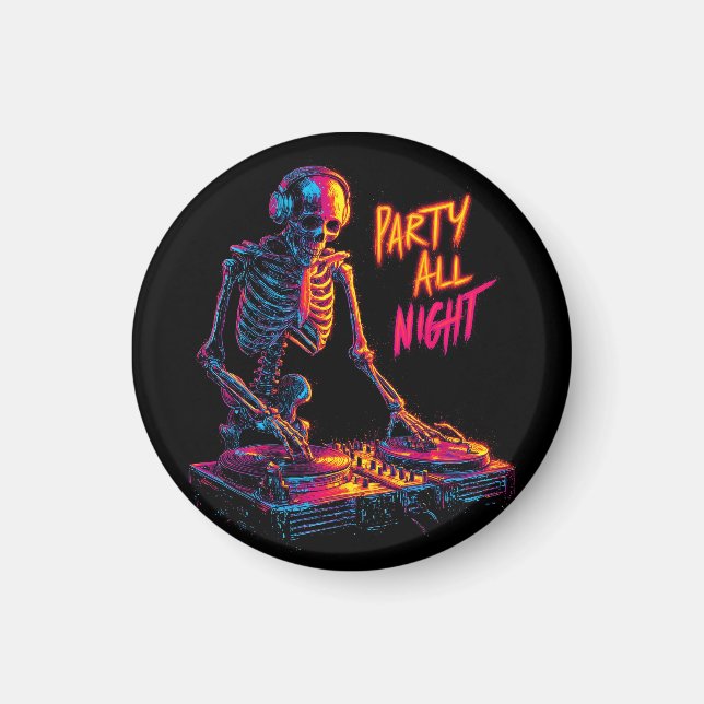 Dynamiska neon-Färgad Skeleton DJ-centrifugeringsp Magnet (Framsidan)