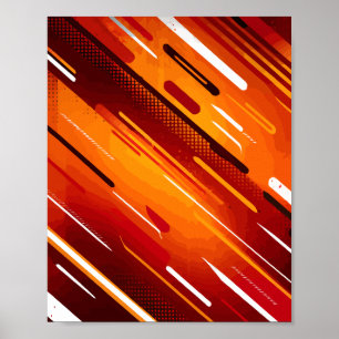 Dynamiska röda brytningar med Abstrakt Linear Röre Poster