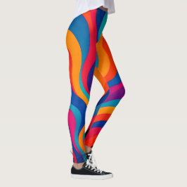 Dynamiska vågbalkar i Färg Leggings