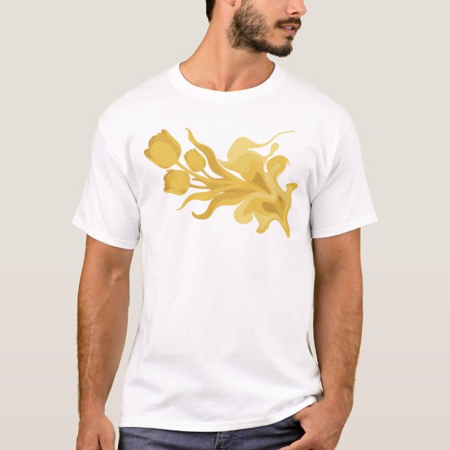 Dynamiskt ABSTRAKT BLOMMÖNSTER Modetruck T Shirt (Framsida)