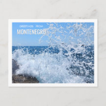 Dynamiskt Adriatiska havet stänk i Petrovac Monten