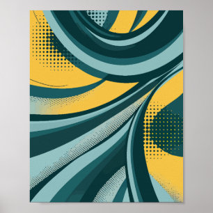 Dynamiskt flöde för Abstrakt med Retro Vibes Poster