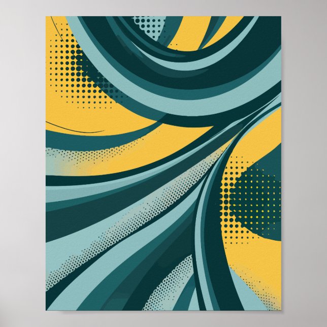 Dynamiskt flöde för Abstrakt med Retro Vibes Poster (Framsidan)