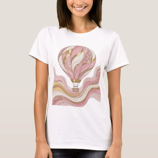Dynamiskt guld ABSTRAKT KONST Design T Shirt (Framsida)