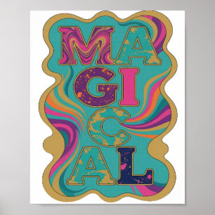 Dynamiskt Guld MAGISK Djärv Design Poster