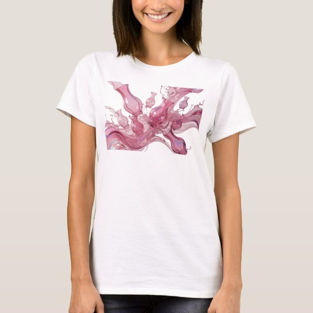 Dynamiskt Silver ABSTRAKT KONST Anpassad T-shirt (Framsida)